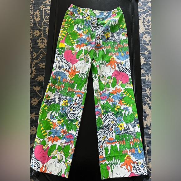 70's Vintage Gordon of Philadelphia Rainbow Green Safari Wide Leg Pants - Picture 5 of 5